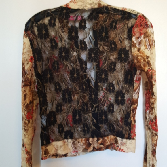 Beige black transparent beaded jacket - Picture 2 of 6